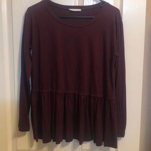 Maroon peplum top